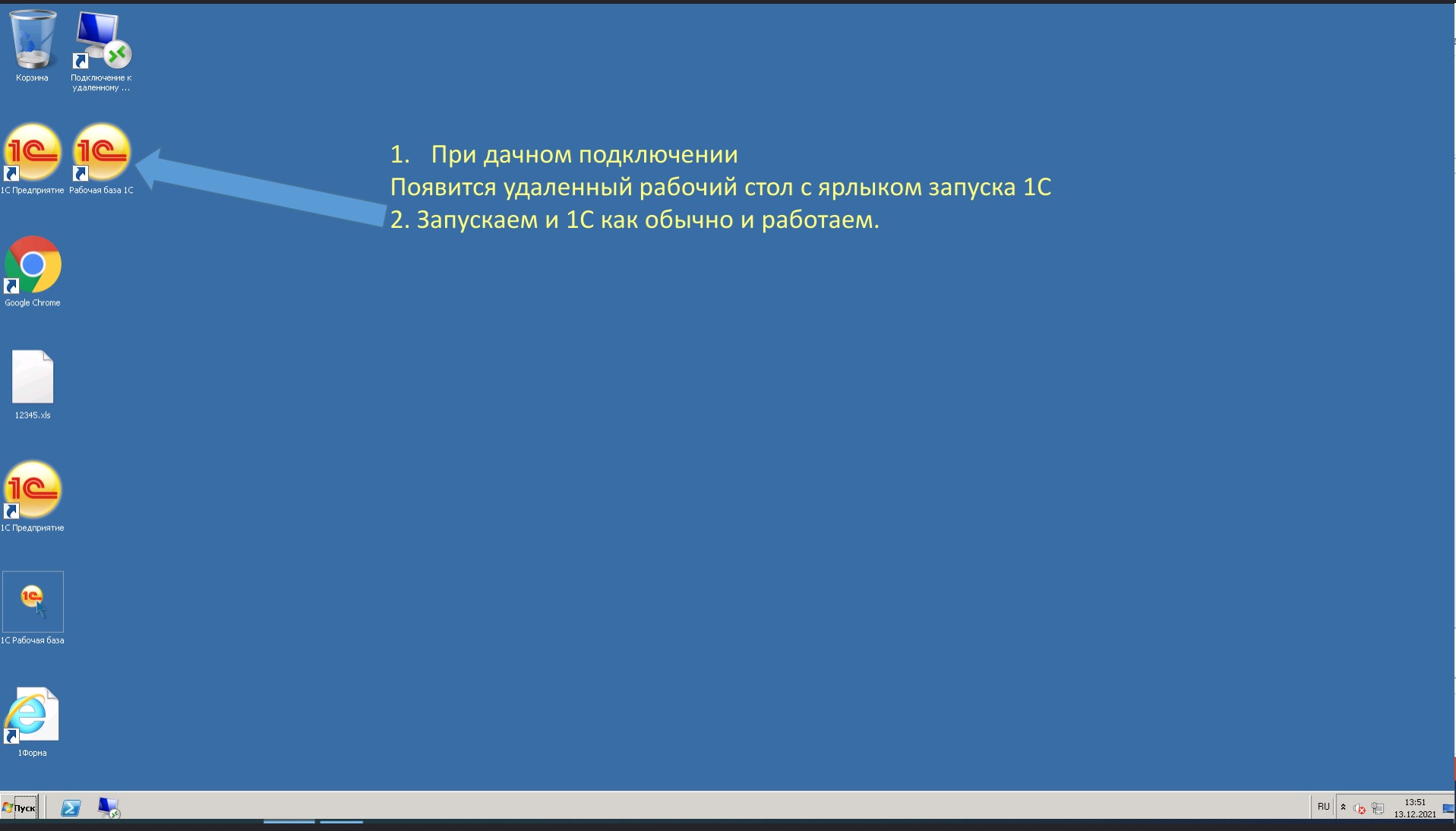Наглядно как выглядит удаленный рабочий стол