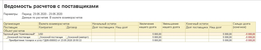 Ведомость расчетов с поставщиками в 1С:УТ 11.4, 1С:КА 2.4, 1С 2.4